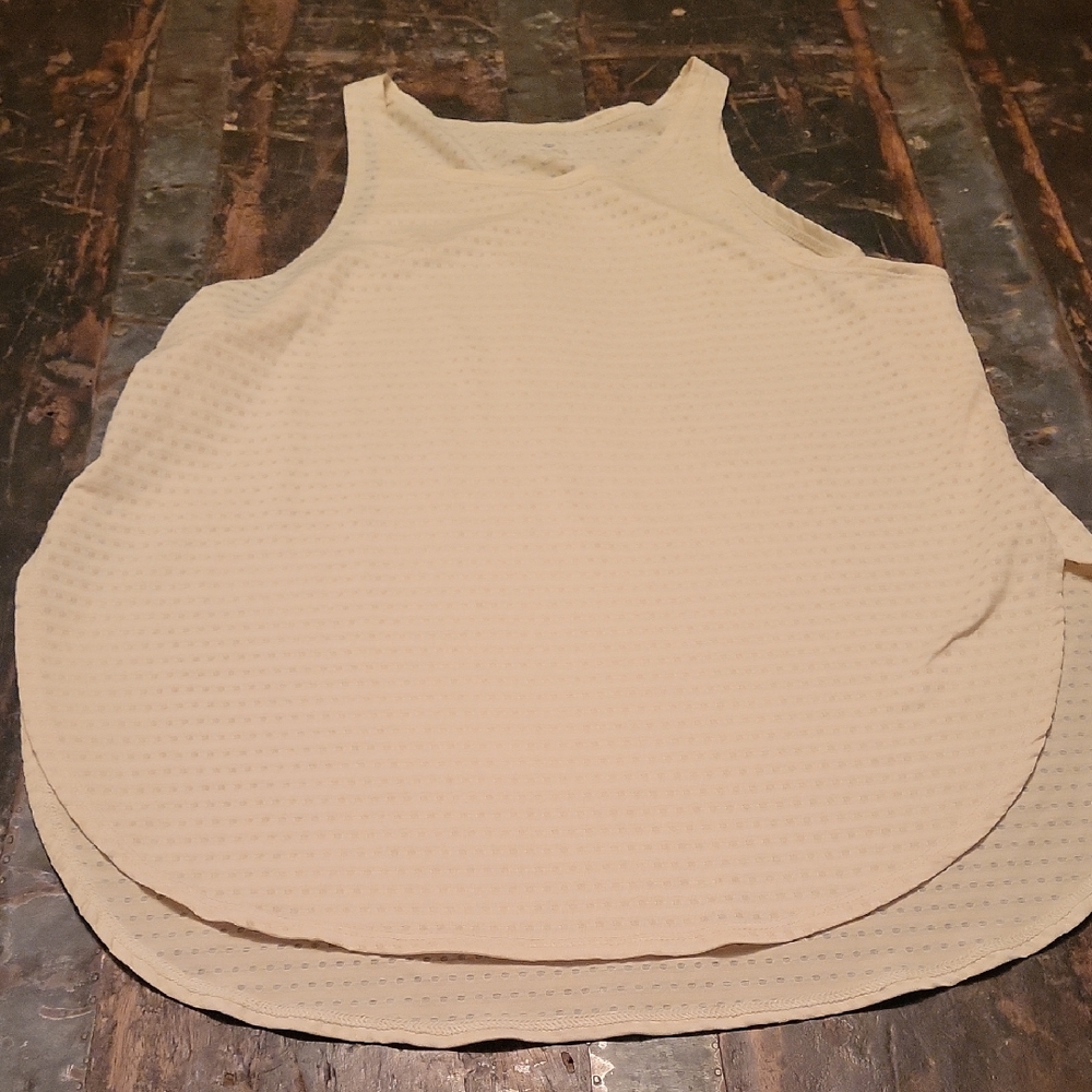 Apana Women's Yellow Textured Tank Top